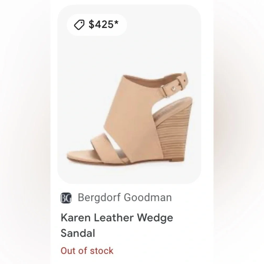 Vince. || Karen Leather‎ Wedge Sandals Tan 7.5